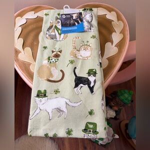 Humane Society Set of 3 St Patrick’s Day Cats & Shamrocks Kitchen Dish Towels